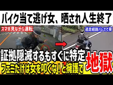 バイクで当て逃げした女さん、ネットのおもちゃになってしまうww【ゆっくり解説】