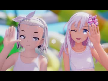 【MMD艦これ】-ろーちゃんと伊504で「ダイダイダイダイダイキライ」-水着モデル