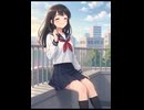 映画の真似事をして戯れる制服の娘 : 女子高生