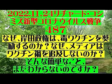【2022年11月24日 ：『 リチャード・コシミズ「 Internet Lecture 」｟ 新型コロナウイルス戦争 ４８７ ｠｟ RK LIVE ｠｟ 改良版 ｠』】