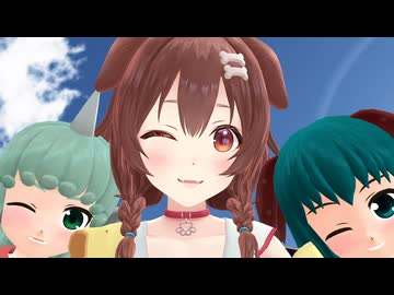 【東方ＭＭＤ】博麗神社で記念撮影。　戌神ころね　高麗野あうん　幽谷響子