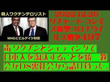【2022年12月20日 ：『 リチャード・コシミズ「 Internet Lecture 」｟ 新型コロナウイルス戦争 ４９７ ｠｟ RK LIVE ｠｟ 改良版 ｠』】