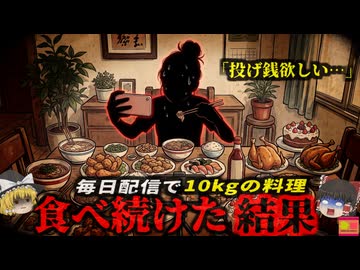 【2024】『一日10kg10時間の食事』モッパン配信者女性が過剰な大食いにより胃が「爆発」…胃酸が内臓を溶かす激痛を受け、配信中にこの世を去る…『中国モッパン生放送死亡事故』を解説（ﾘﾒｲｸ