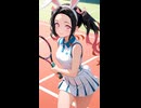 テニスをしている竈門メイベルちゃん