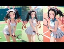 テニスをしている竈門メイベルちゃん