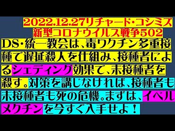 【2022年12月27日 ：『 リチャード・コシミズ「 Internet Lecture 」｟ 新型コロナウイルス戦争 ５０２ ｠｟ RK LIVE ｠｟ 改良版 ｠』】