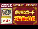 《191枚/日｜ポケカ(3店舗)｜7月7日》＜300円以上変動＞ 買取相場 ※シングルのみ、未開封・サプライなし #ポケモンカード