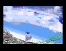 「夕日にのびる二つの影_羽のように広がる私の影」