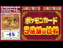 《205枚/日｜ポケカ(3店舗)｜7月8日》＜100円以上変動＞ 買取相場 ※シングルのみ、未開封・サプライなし #ポケモンカード