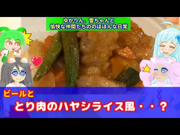 【VOICEROID・VOICEVOX】ゆかりん、雪ちゃんと愉快な仲間たちの、のほほんな日常　ビールと鳥肉のハヤシライス風？