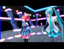 MMD、テト、ミク、計2人、で、『柔く、ほどいて』