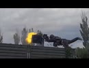 ホモと見る発砲中に回転するロシアの回転式機関銃