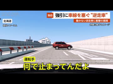 【独自】強引に車線を塞ぐ“逆走車”…動かない逆走車に衝撃の展開 北海道