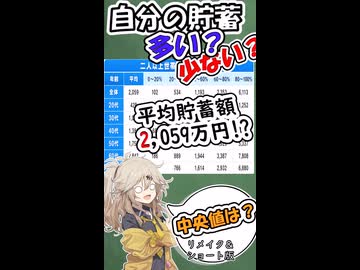 【そんなに？】日本人の平均貯蓄2059万！【中央値は？】リメイク&ショート版