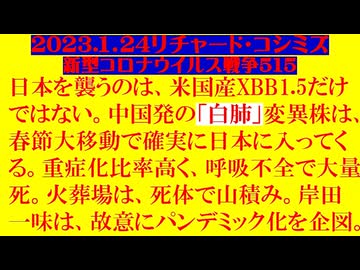 【2023年01月24日 ：『 リチャード・コシミズ「 Internet Lecture 」｟ 新型コロナウイルス戦争 ５１５ ｠｟ RK LIVE ｠｟ 改良版 ｠』】