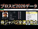 【プロスピ2026】歴代侍ジャパンWBC日本代表全選手能力データ【プロ野球スピリッツ2026】