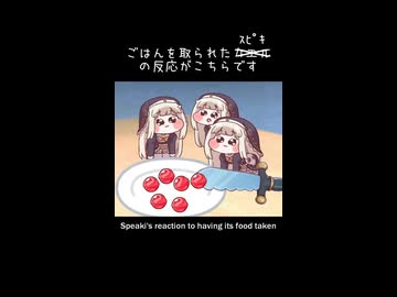 ごはんをとられたｽﾋﾟｷ達の反応 #ｽﾋﾟｷ #ﾋｷｶﾞｴﾙ