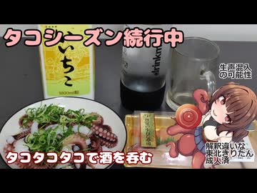 きりたんの釣果酒肴禄　タコ釣りシーズン継続中　タコぶつ梅肉大葉付き