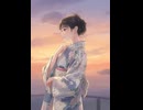 浴衣 着物２: 見返り美人　日本の夏の夕暮れ　海を見晴らす高台にて
