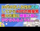 20代の友人(女)が最近結婚したら職場の40代独身の先輩(男)が「次は僕だよね」