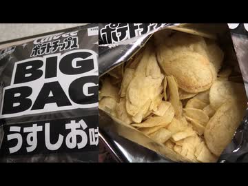 石油原料節約パッケージのポテトチップスのBIGBAGうすしお味を食べまし