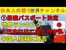 【最強パスポートランキング発表】日本はどうなった？世界１位はどこだ・中国の驚愕順位【日本人は二度と行かん！】ある中国人が日本に行きたくない理由を３つ挙げた #パスポート #中国 #日本