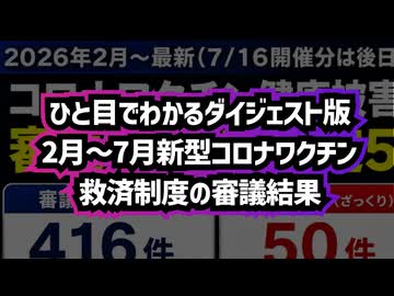 【ダイジェスト版】◆衆院選自民が圧勝した2月から7月現在までの新型コロナワクチン健康被害救済制度の審議結果