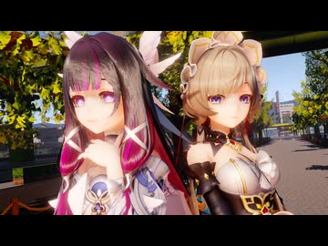 【原神MMD】コロンビーナちゃんとサンドローネちゃんに「メランコリック * C.S.Portリアレンジ *」を踊ってもらいました
