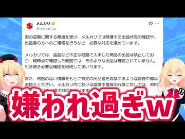 メルカリ「梨の盗品なんか売ってません！誹謗中傷には法的措置を！」→誰も信用できず大炎上へwww