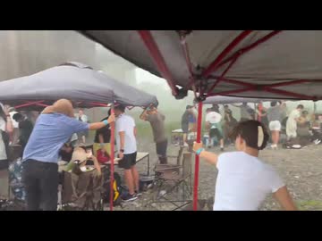 ホモと見る雨と暴風で地獄と化した多摩川バーベキュー