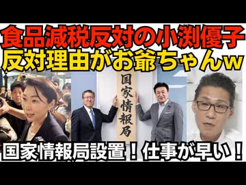 小渕優子は離党すべき トンデモ理由で食品減税に反対 自民党内の圧倒的多数が減税に賛成／国家情報局設置！ビビりまくるリベラル界隈 あとはスパイ防止法と摘発機関 260804