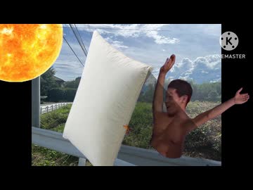 暑がってたらデカ枕が日陰を作ってくれた先輩
