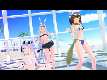【艦これMMD】秋津洲と いずなと島風 に  「HurlyBurly」踊らせてみた【ブルアカMMD】【アズレンMMD】