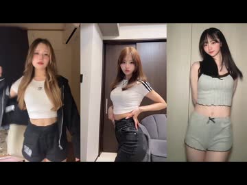 TikTokerのへそ出し腰振りダンスで耐久トレーニング 3分 (ガイド音付き) part5