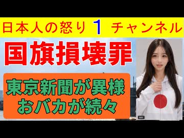 【東京新聞が国旗損壊罪で狂う】#国旗損壊罪チャレンジ！と活動家と論調を完全に一致させる記事を新聞の一面に据えてしまう狂気の行動に出る