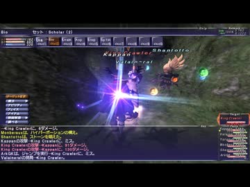 【FF11】斬鉄剣に耐えるパーティーでオーディン１戦／学者のレベル上げinドーナツ広場
