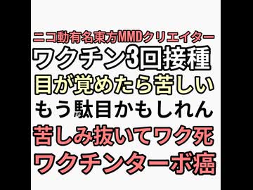 ニコ動人気東方MMDクリエイターがワクチン3回接種しターボ癌で苦しみぬいて死亡　ワクチン打ったら終わり