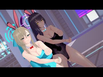 アスナとカリンでピンクキャット ハイレグバニーver
