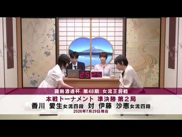 霧島酒造杯 第48期 女流王将戦 本戦トーナメント 準決勝 第2局 香川愛生女流四段 vs 伊藤沙恵女流四段
