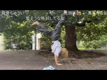うなぁちゃんが逆立ちやI字バランスを披露