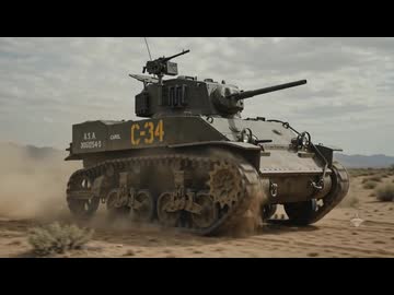 M5A1 STUARTが荒野を走っている