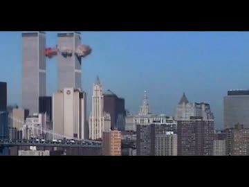 2001年9月11日　アメリカ同時多発テロ　ハイジャックからノースタワー突入、崩壊へ　　9/11 - American Airlines flight 11 crash animation