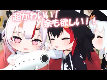 シラスのぬいぐるみできゃっきゃする余が可愛すぎる♡【ホロライブ切り抜き/百鬼あやめ/白上フブキ/大神ミオ/hololive】