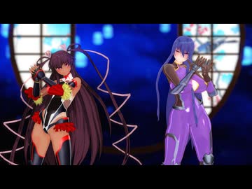 対魔忍MMD 秋山凜子と水城ゆきかぜ　フランケンシュタインの怪物