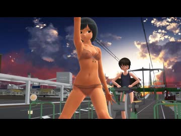 【MMD】もぶちゃんとみゆきちでトロッコGO