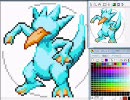 ポケモン１５１匹をドット絵で挑戦してみる（実況あり）　ゴルダック編