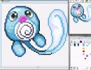 ポケモン１５１匹をドット絵で挑戦してみる（実況あり）　ニョロモ編