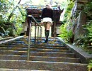 Japanese Crossdresser女装子　maria upskirt in階段ｔhe approach to a shrine stairs